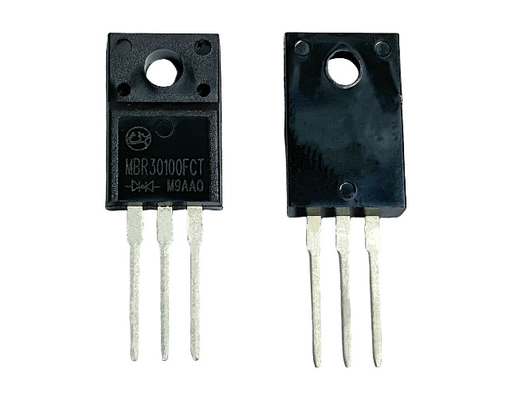 30A 100V Diodos de barreira Schottky Velocidade de comutação rápida e baixo tempo de recuperação reversa MBR30100FCT